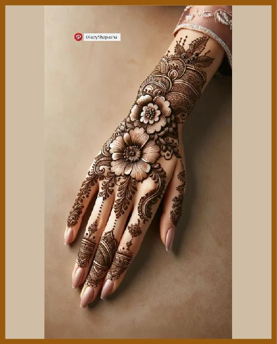 Stylish Back Hand Mehndi Design Covered In Mandala Motif